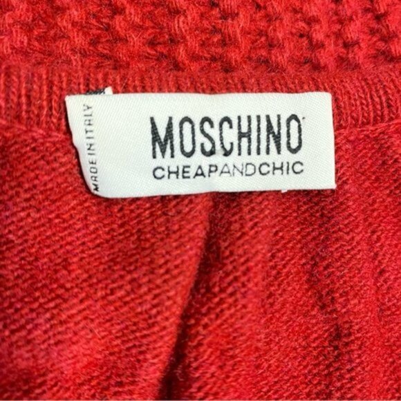 Moschino Cheap and Chic Cropped Sweater in Red Women Size 6 - Picture 4 of 6